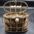 Rhinestone basket metal canvas birdcage bag/ portable evening bag