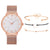 Fashion Brand 4pcs/set Women Rose Gold Watches Luxury Ladies Wrist Watch