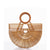 Portable Bamboo Basket Straw Beach Bag