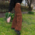 Green Corduroy cargo retro style trousers high waist pants For Women