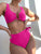 High Waist Split U Shaped Drag Solid Color Swimsuit/Beachwear