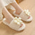 Flowers Openings Cotton Slippers Color Matching Home