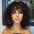 Deep Curly Fringe Human Hair Wigs With Bangs