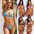 Women's Multicolor Printed Split Swimsuit Bikini/Beachwear