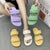 New Purple Bread Cross Flip Flops Women Platformform With Summer Slippers Fashion Peep Toe Women Mules Slides