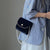 Retro Elegant Women's Luxury Handbag with Pearl Chain Black Suede Small Shoulder Messenger Bag Wedding Party Purse