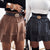 Elegant PU Leather Mini Short Skirt Ruffles High Waist Sexy Skirt