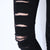 lady fashion casual pencil ripped slim pants skinny leggings with pocket pleated trousers