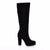 Women's Winter High Boots Fashion Flock Knight Knee Zipper Round Toe