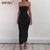 Sexy Long Dress Party Off Shoulder Strapless Summer Maxi Dress Black Bodycon Dress Women