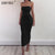 Sexy Long Dress Party Off Shoulder Strapless Summer Maxi Dress Black Bodycon Dress Women