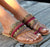 Flat leather sandals for women Bohemian Roman shouse Clip-toe Beach Shoes