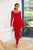 Women Long Sleeve O Neck Solid Bodycon Long Dress