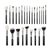 Professional Makeup Brushes Set 25pcs Natural-Synthetic