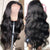 Body Wave Lace Front Closure Wigs Transparent Human Hair Pre Plucked