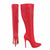 Winter Over The Knee Women Boots Leather Sexy High Heels Slip on Shoes Pointed Toe