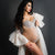 Sexy Goddess Bodysuit Maternity Photography Prop Dress V Neck Rhinestones Pearls Stretch Jumpsuits Women Pregnant Photo Shooting