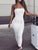 Sibybo Off Shoulder Strapless Sexy Women Dress Sleeveless Straight Long Bodycon Dress Backless Casual Summer Party Dress Women