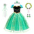 Anna Dresses Kids Summer Clothes Children Princess Dress Girl Cosplay Costumes Halloween Birthday Carnival Party Disguise