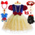 Snow White Costume for Kids Halloween Princess Cosplay Disguise Movie Birthday Party Clothing Girls Role Play Bowknot Dress