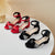 Children Sandals for Girls Rhinestones Toes Wrapped Chic Low Heels for Party Wedding Shows Simple