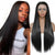 Long Straight Synthetic Lace Front Wigs Resistant Fiber With Baby Hair