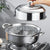 1 Set 28cm Stainless Steel Two Layer Thick Steamer Pot Soup Steam Pot Universal Cooking Pots For Induction Cooker Gas Stove