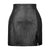 Split PU Leather High Waist Crocodile Pattern Mini  Skirt For Women