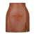 Split PU Leather High Waist Crocodile Pattern Mini  Skirt For Women