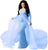 Women's Long Sleeve Off Shoulder Maternity Maxi Photography Dress Tulle Wedding Mermaid Gown for Photoshoot Baby Shower