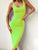 Summer Women Black Dresses Autumn Neon Green Sexy Bodycon Spaghetti Strap Midi Long Party Club Tank Dress For Women Female