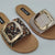 Buckle flat Sandal Leopard Print Square for Women