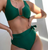 High Waist Split U Shaped Drag Solid Color Swimsuit/Beachwear